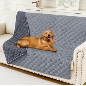 Smiry waterproof dog blanket.  reversible sofa couch cover. 52" x82" grey